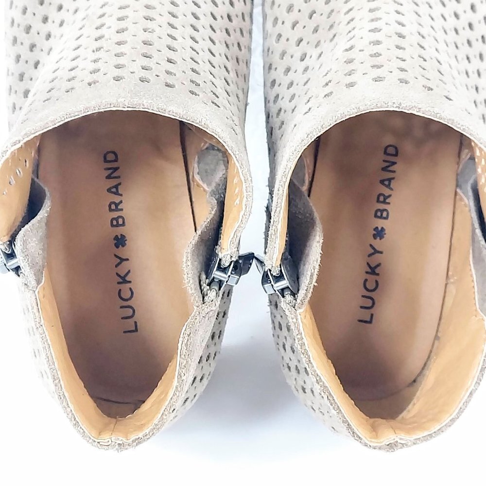 Lucky Brand Bayley2 Suede Perforated Ankle Bootie - Picture 7 of 7